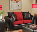 Loveseats Vintage Loveseat - 62" X 33" X 37" Jefferson Black Victory Lane Cardinal 100% PU, 100% Polyester Microfiber Loveseat HomeRoots