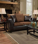 Loveseats Vintage Loveseat - 62" X 33" X 37" Jefferson Chocolate 100% PU, 100% Polyester Microfiber Loveseat HomeRoots