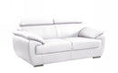 Loveseats White Loveseat - 32-38" Captivating White Leather Loveseat HomeRoots