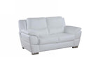 Loveseats White Loveseat - 37" Chic White Leather Loveseat HomeRoots