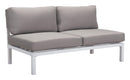 Loveseats White Loveseat - 55.9" x 30.3" x 28.7" White & Gray, Polyresin, Powder Coated Aluminum, Loveseat HomeRoots