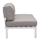Loveseats White Loveseat - 55.9" x 30.3" x 28.7" White & Gray, Polyresin, Powder Coated Aluminum, Loveseat HomeRoots