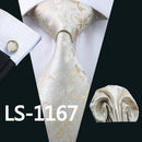 LS-337 Hot Men`s Tie Blue Striped 100% Silk Jacquard Woven Gravata Tie Hanky Cufflink Set For Men Formal Wedding Party Business-LS1167-JadeMoghul Inc.