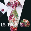 LS-337 Hot Men`s Tie Blue Striped 100% Silk Jacquard Woven Gravata Tie Hanky Cufflink Set For Men Formal Wedding Party Business-LS1308-JadeMoghul Inc.