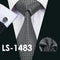 LS-877 Mens Tie Dark Striped 100% Silk Classic Jacquard Woven Barry.Wang Tie Hanky Cufflink Set For Men Formal Wedding Party-LS1483-JadeMoghul Inc.