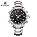 Luxury Men Military Sport Watch / Men Digital Quartz Wrist Watch-Silver Black-JadeMoghul Inc.