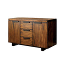 Maddison Contemporary Style Server, Tobacco Oak Finish-Accent Chests and Cabinets-Tobacco Oak Finish-Metal-JadeMoghul Inc.