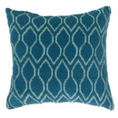 MAE Contemporary Small Pillow With Fabric, Blue Finish, Set of 2-Accent Pillows-Blue-Rayon /Polyester-JadeMoghul Inc.