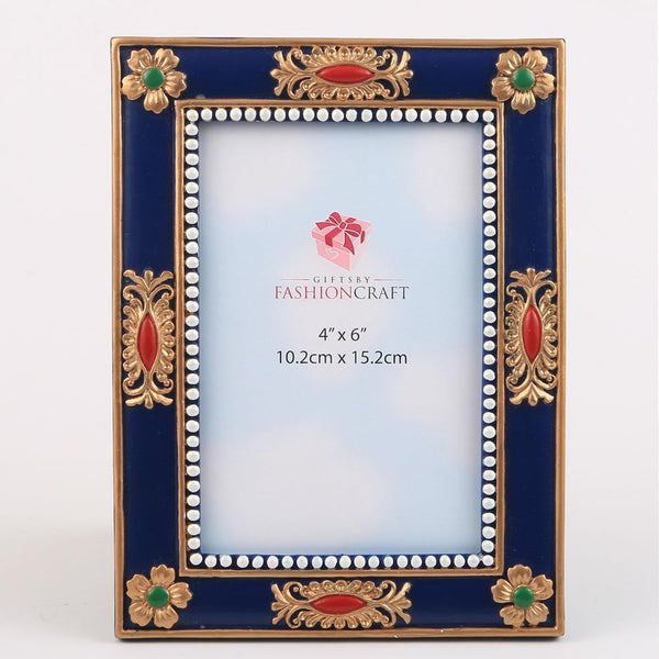 Magnificent Blue and gold ornate 4x6 frame-Personalized Gifts By Type-JadeMoghul Inc.