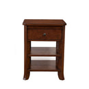 Mahogany Solids & Veneer Nightstand, Brown-Nightstands and Bedside Tables-Brown-Mahogany Solids & Veneer-JadeMoghul Inc.