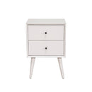 Mahogany Wood Mid Century Nightstand, White-Nightstands and Bedside Tables-White-Mahogany Solids & Okoume Veneer-JadeMoghul Inc.