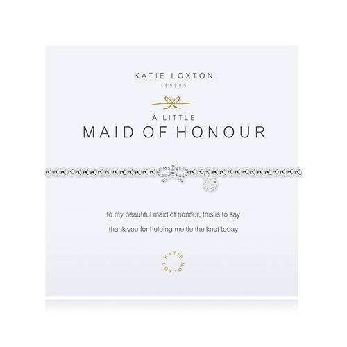 "Maid of Honour" Silver Bracelet with Bow (Pack of 1)-Personalized Gifts for Women-JadeMoghul Inc.
