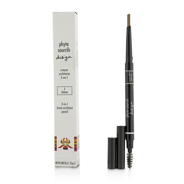 Make Up Phyto Sourcils Design 3 In 1 Brow Architect Pencil - # 2 Chatain - 2x0.2g-0.007oz Sisley