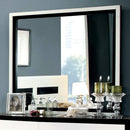 Makeup Mirrors Rutger Contemporary Mirror, White/Black Benzara