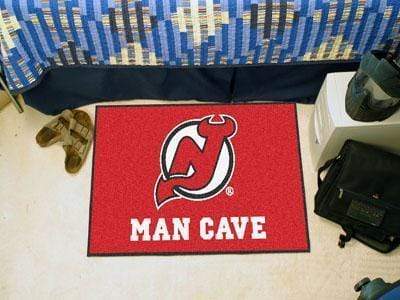 Man Cave Starter Indoor Outdoor Rugs NHL New Jersey Devils Man Cave Starter Rug 19"x30" FANMATS
