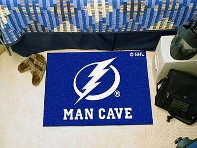 Man Cave Starter Outdoor Rugs NHL Tampa Bay Lightning Man Cave Starter Rug 19"x30" FANMATS