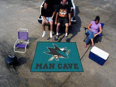 Man Cave Tailgater BBQ Accessories NHL San Jose Sharks Man Cave Tailgater Rug 5'x6' FANMATS
