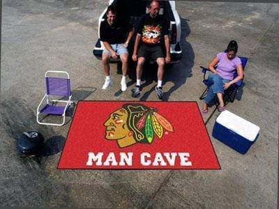 Man Cave UltiMat Outdoor Rugs NHL Chicago Blackhawks Man Cave UltiMat 5'x8' Rug FANMATS