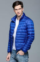 Man Duck Down Jacket - Ultra Light Thin Jacket-Bright blue-S-JadeMoghul Inc.