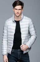 Man Duck Down Jacket - Ultra Light Thin Jacket-Silver-S-JadeMoghul Inc.