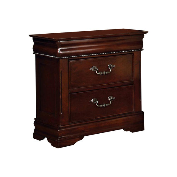 Mandura Contemporary Night Stand In Cherry Finish-Nightstands and Bedside Tables-Cherry-Wood-JadeMoghul Inc.