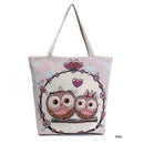 Mara's Dream Quality Cartoon Owl Printed Shoulder Bag Women Large Capacity Female Shopping Bag Canvas Handbag Summer Beach Bag-A-35 X 40 X 10 CM-JadeMoghul Inc.