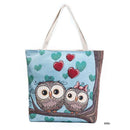 Mara's Dream Quality Cartoon Owl Printed Shoulder Bag Women Large Capacity Female Shopping Bag Canvas Handbag Summer Beach Bag-C-35 X 40 X 10 CM-JadeMoghul Inc.