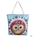 Mara's Dream Quality Cartoon Owl Printed Shoulder Bag Women Large Capacity Female Shopping Bag Canvas Handbag Summer Beach Bag-D-35 X 40 X 10 CM-JadeMoghul Inc.