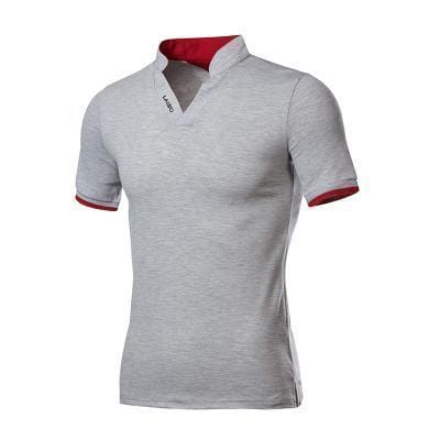 MarKyi plus size 5xl Short Sleeve Mens Polo Shirts Brand Good Quality Slim Fit Mens Polo Merken-Gray-XL-JadeMoghul Inc.