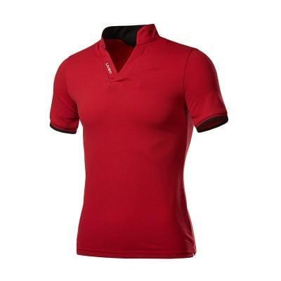 MarKyi plus size 5xl Short Sleeve Mens Polo Shirts Brand Good Quality Slim Fit Mens Polo Merken-Red-XL-JadeMoghul Inc.