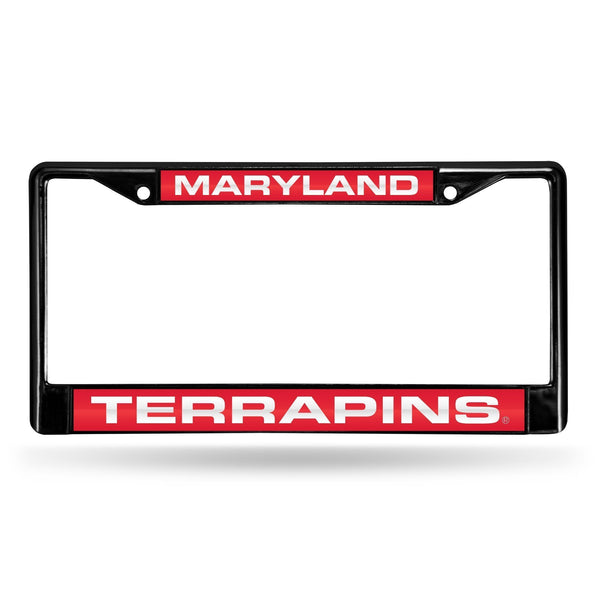 Black License Plate Frame Maryland Black Laser Chrome Frame
