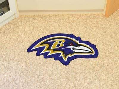 Mascot Mat Custom Area Rugs NFL Baltimore Ravens Mascot Custom Shape Mat FANMATS