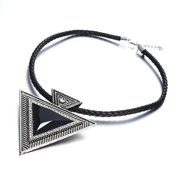 Match-Right New 2015 Hot Pendant Necklace Fashion Chokers Statement Necklaces Triangle Pendants Rope Chain for Gift Party-as picture-JadeMoghul Inc.