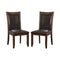 Meagan I Transitional Side Chair, Brown Cherry, Set Of 2-Armchairs and Accent Chairs-Brown Cherry-Wood Leather-JadeMoghul Inc.