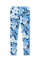 Memory Book Lucy Blue Floral Print Stretch Leggings - Women-Memory Book-XS-Blue-JadeMoghul Inc.