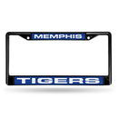 Black License Plate Frame Memphis Black Laser Chrome Frame