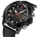 Men Analog & Digital Leather Sports Watch-Black-JadeMoghul Inc.