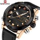 Men Analog & Digital Leather Sports Watch-Gold Black-JadeMoghul Inc.