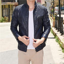 Men Bomber Jacket - Leather Jacket - Casual Pilot Cool Jacket-Blue-XL-JadeMoghul Inc.