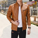 Men Bomber Jacket - Leather Jacket - Casual Pilot Cool Jacket-Khaki-XL-JadeMoghul Inc.