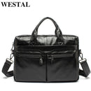 Men Briefcase Genuine Leather Shoulder Bags Laptop Bag Leather Handbag-9005blackmatte-China-JadeMoghul Inc.