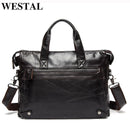 Men Briefcases Genuine Leather Men's Bag Business Laptop Briefcases Handbags Messenger Bag Men Leather Shoulder Bags-9103black-China-JadeMoghul Inc.