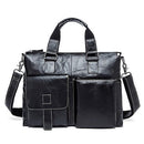 Men Briefcases Genuine Leather Men's Bag male business Computer Laptop Bags Crossbody Bags Messenger Bag Men Leather-260black-white-China-JadeMoghul Inc.