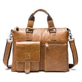 Men Briefcases Genuine Leather Men's Bag male business Computer Laptop Bags Crossbody Bags Messenger Bag Men Leather-260yellow brown-China-JadeMoghul Inc.