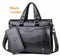 Men Business Leather Briefcase Shoulder Messenger Bag for 14" Laptop Men's Crossbody Briefcase Bags man Handbag-black with wallet-JadeMoghul Inc.