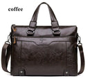 Men Business Leather Briefcase Shoulder Messenger Bag for 14" Laptop Men's Crossbody Briefcase Bags man Handbag-coffee-JadeMoghul Inc.