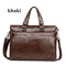Men Business Leather Briefcase Shoulder Messenger Bag for 14" Laptop Men's Crossbody Briefcase Bags man Handbag-khaki-JadeMoghul Inc.