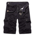 Men Canvas Belt Military Cargo Shorts-black-34-JadeMoghul Inc.
