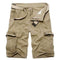 Men Canvas Belt Military Cargo Shorts-Khaki-34-JadeMoghul Inc.