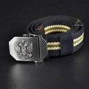 Men Canvas Belt With Stainless Steel Embossed Buckle-D-100cm-JadeMoghul Inc.